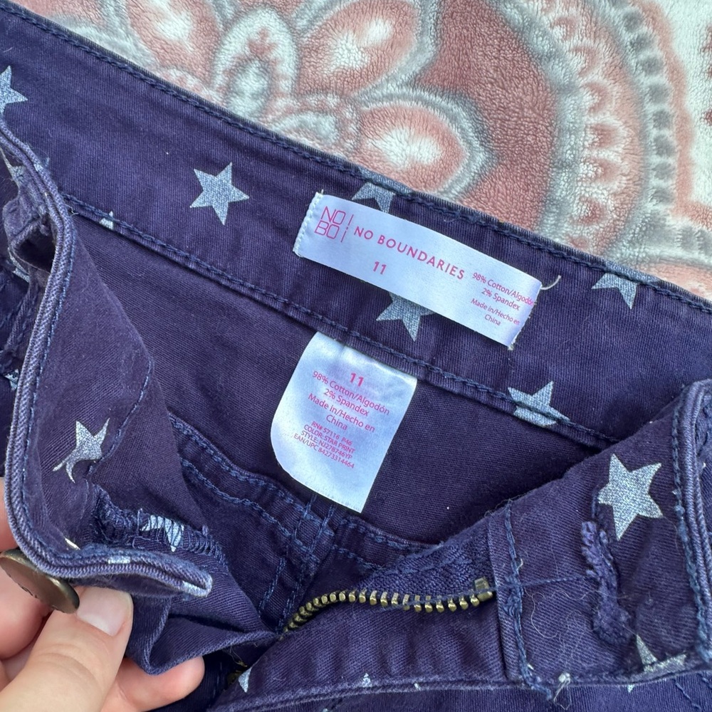 No Boundaries Jeans with Silver Star Print